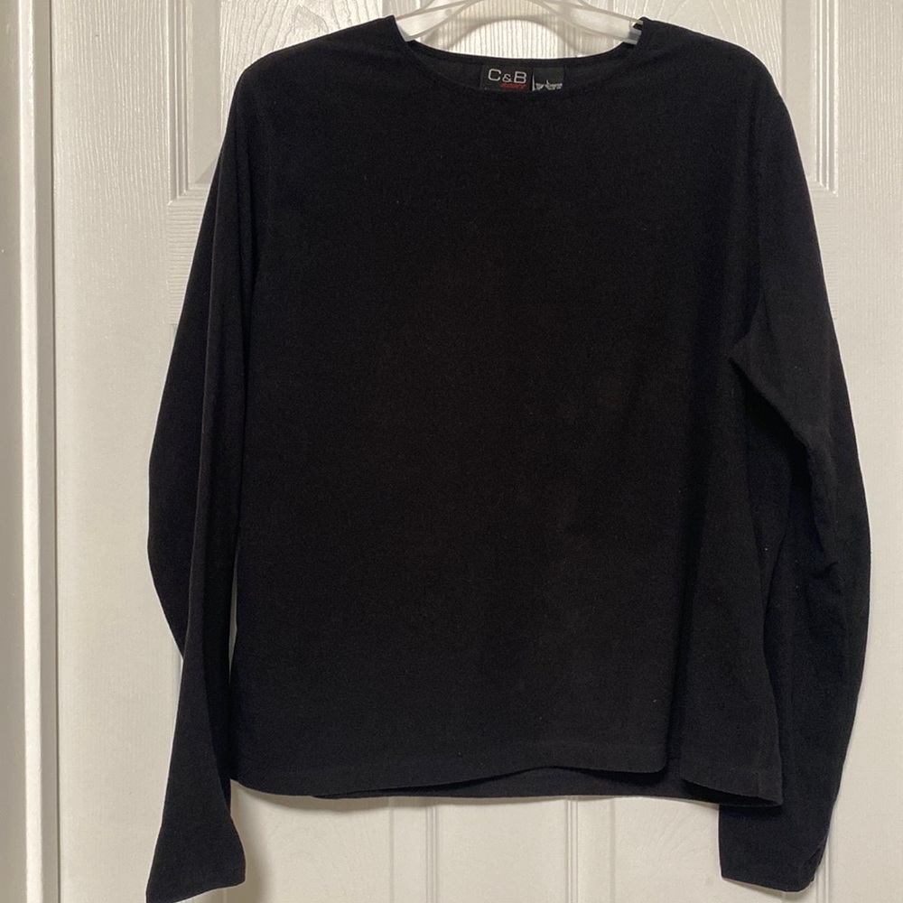 Croft & Barrow Black Long Sleeve Women’s Fleece Top - Size L - New without tags